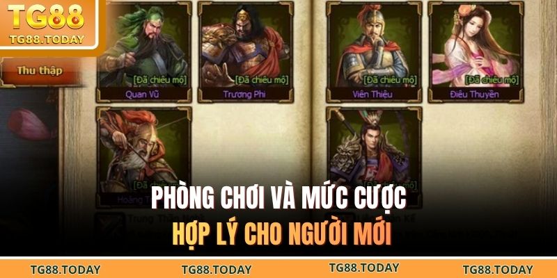 Phòng chơi và mức cược hợp lý cho người mới